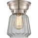 Aditi Chatham 1 Light 6 inch Brushed Satin Nickel Flush Mount Ceiling Light in Clear Glass, Aditi