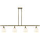 Ballston White Venetian 4 Light 48 inch Antique Brass Stem Hung Island Light Ceiling Light