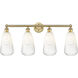 Edison Brookhaven Almond 4 Light 33 inch Brushed Brass Bath Vanity Light Wall Light in Opal Glass