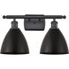 Ballston Dome 2 Light 18 inch Matte Black Bath Vanity Light Wall Light