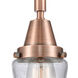 Franklin Restoration Bellmont LED 7 inch Antique Copper Mini Pendant Ceiling Light in Seedy Glass