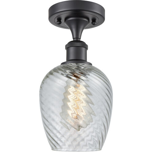 Ballston Salina LED 5 inch Matte Black Semi-Flush Mount Ceiling Light, Ballston