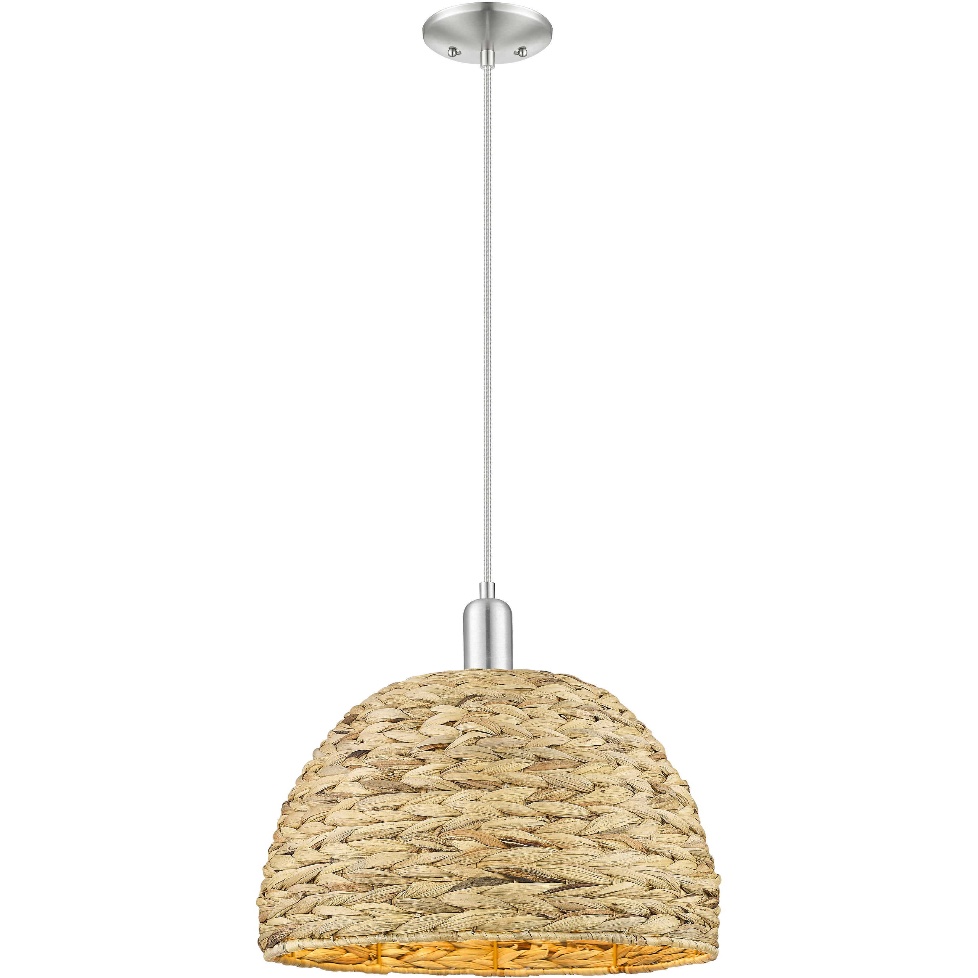 Arcadia Woven Rattan 1 Light 15.75 inch Mini Pendant
