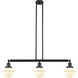 Franklin Restoration Small Oxford 3 Light 40 inch Oil Rubbed Bronze Island Light Ceiling Light in Matte White Glass, Franklin Restoration