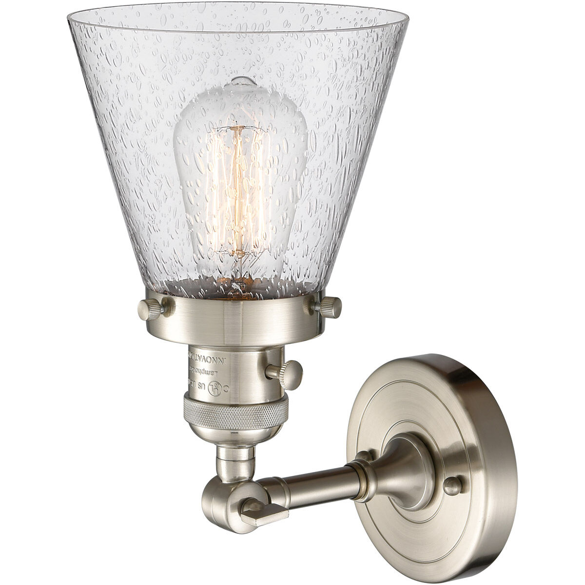 Franklin Restoration Small Cone LED 6 inch Brushed Satin Nickel Sconce Wall Light, Franklin Restoration