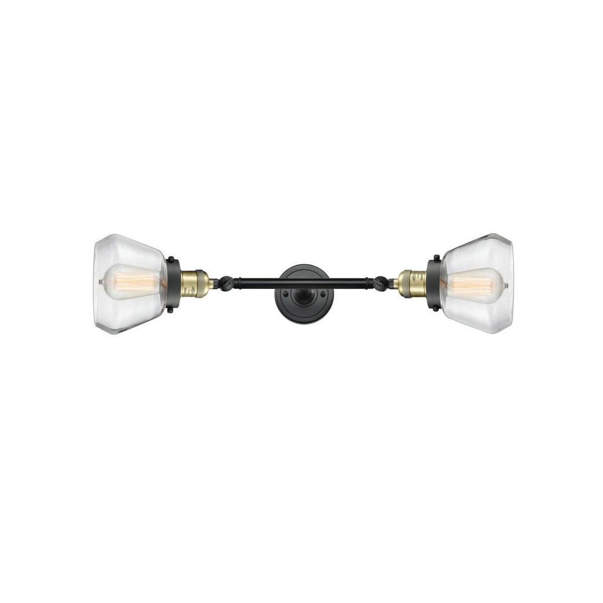 Franklin Restoration Fulton LED 7 inch Black Antique Brass Bath Vanity Light Wall Light in Clear Glass, Franklin Restoration