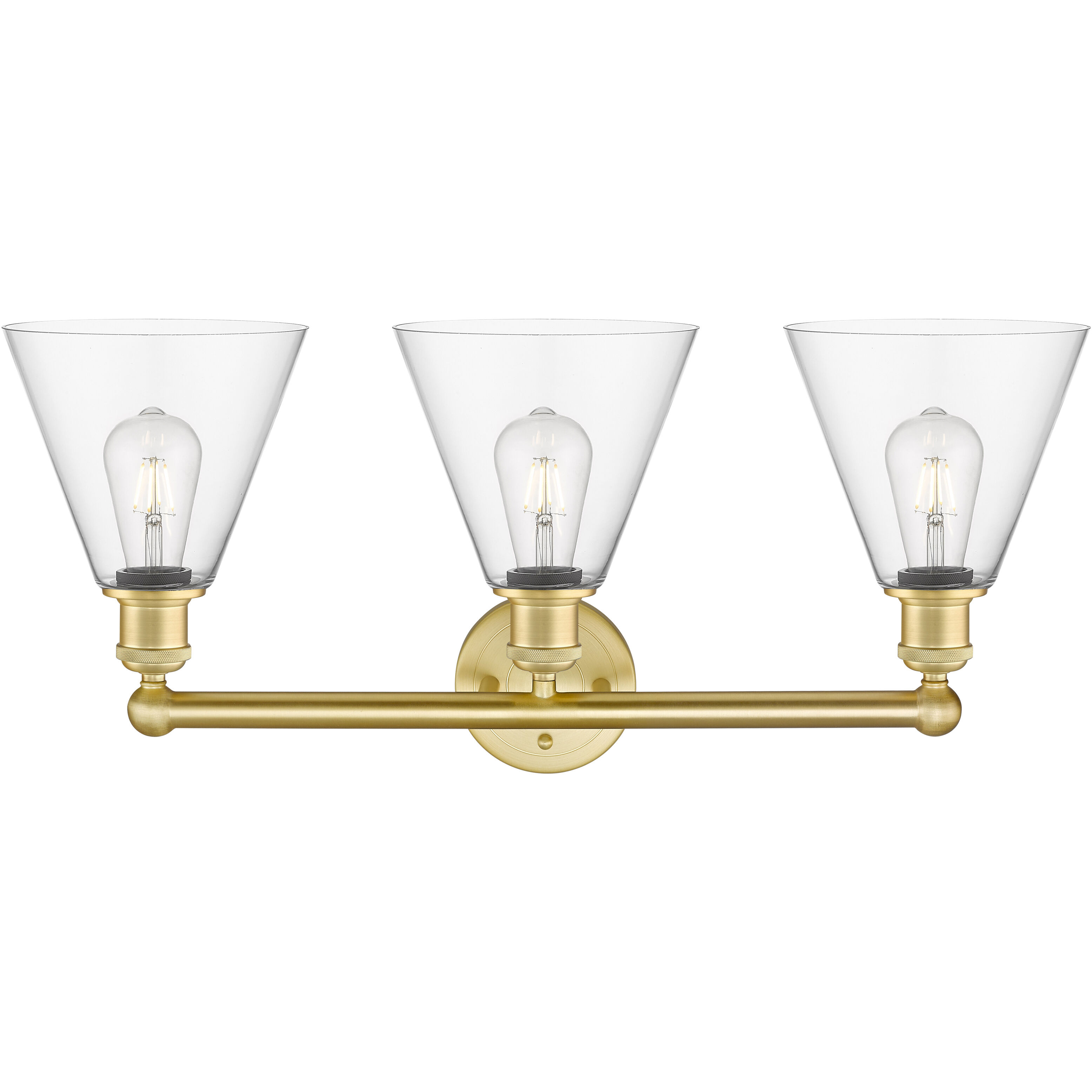 Berkshire 3 Light 26 inch Satin Gold Bath Vanity Light Wall Light in Clear