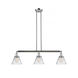 Franklin Restoration Large Cone 3 Light 40 inch Polished Chrome Island Light Ceiling Light in Clear Glass, Franklin Restoration