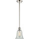 Ballston Hanover LED 6.25 inch Polished Nickel Pendant Ceiling Light in Mouchette Glass, Ballston
