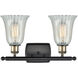 Ballston Hanover LED 16 inch Black Antique Brass Bath Vanity Light Wall Light in Mouchette Glass, Ballston
