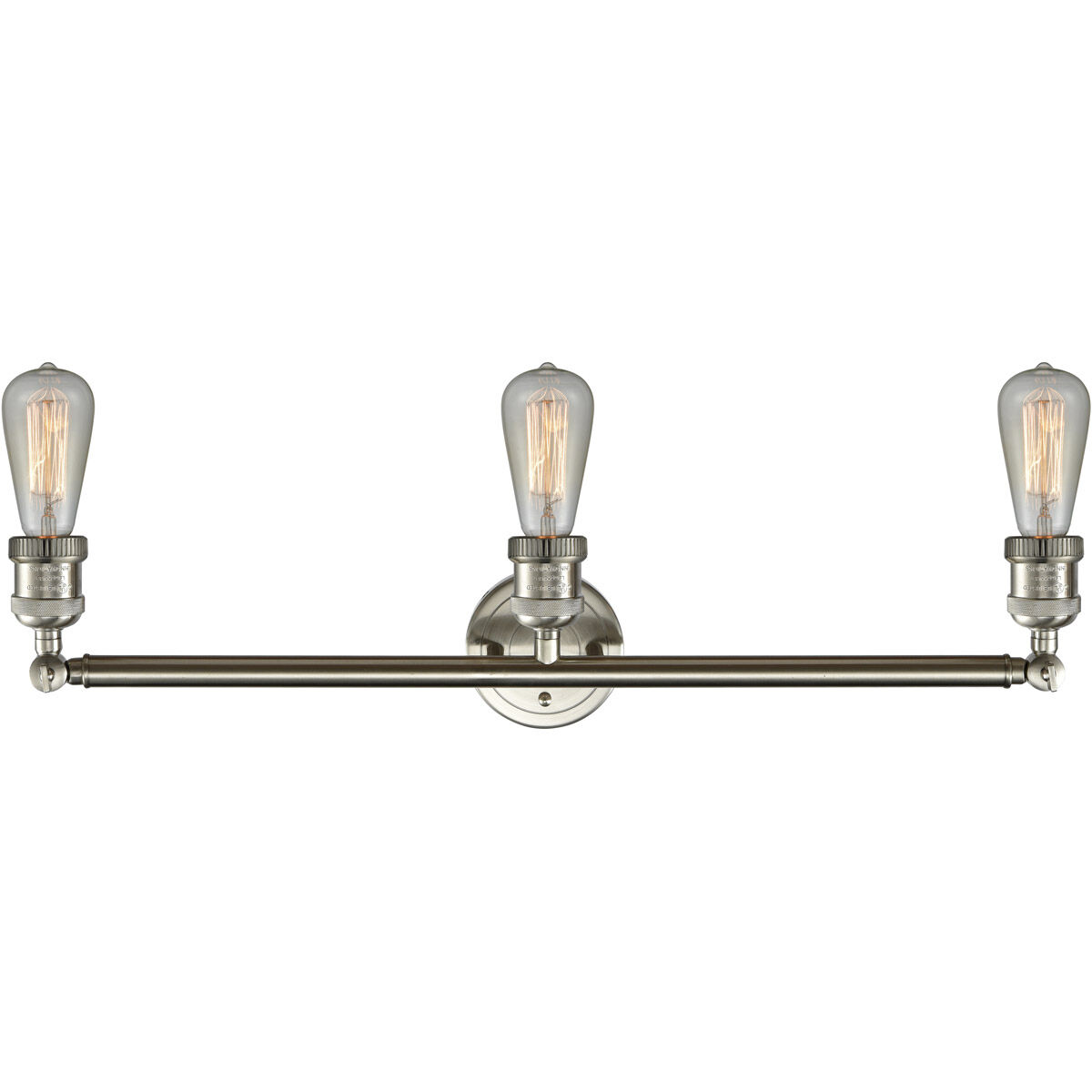 Franklin Restoration Bare Bulb 3 Light 30 inch Brushed Satin Nickel Bath Vanity Light Wall Light