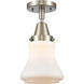 Franklin Restoration Bellmont 1 Light 6.25 inch Brushed Satin Nickel Flush Mount Ceiling Light in Matte White Glass