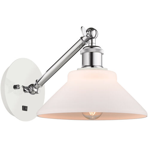 Ballston Orwell 1 Light 8 inch White and Polished Chrome Sconce Wall Light