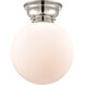 Aditi X-Large Beacon LED 10 inch Polished Nickel Flush Mount Ceiling Light in Matte White Glass, Aditi