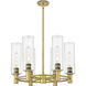 Crown Point 6 Light 24 inch Brushed Brass Chandelier Ceiling Light in Clear Glass