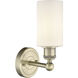 Clymer Sconce Wall Light in Antique Brass, Matte White