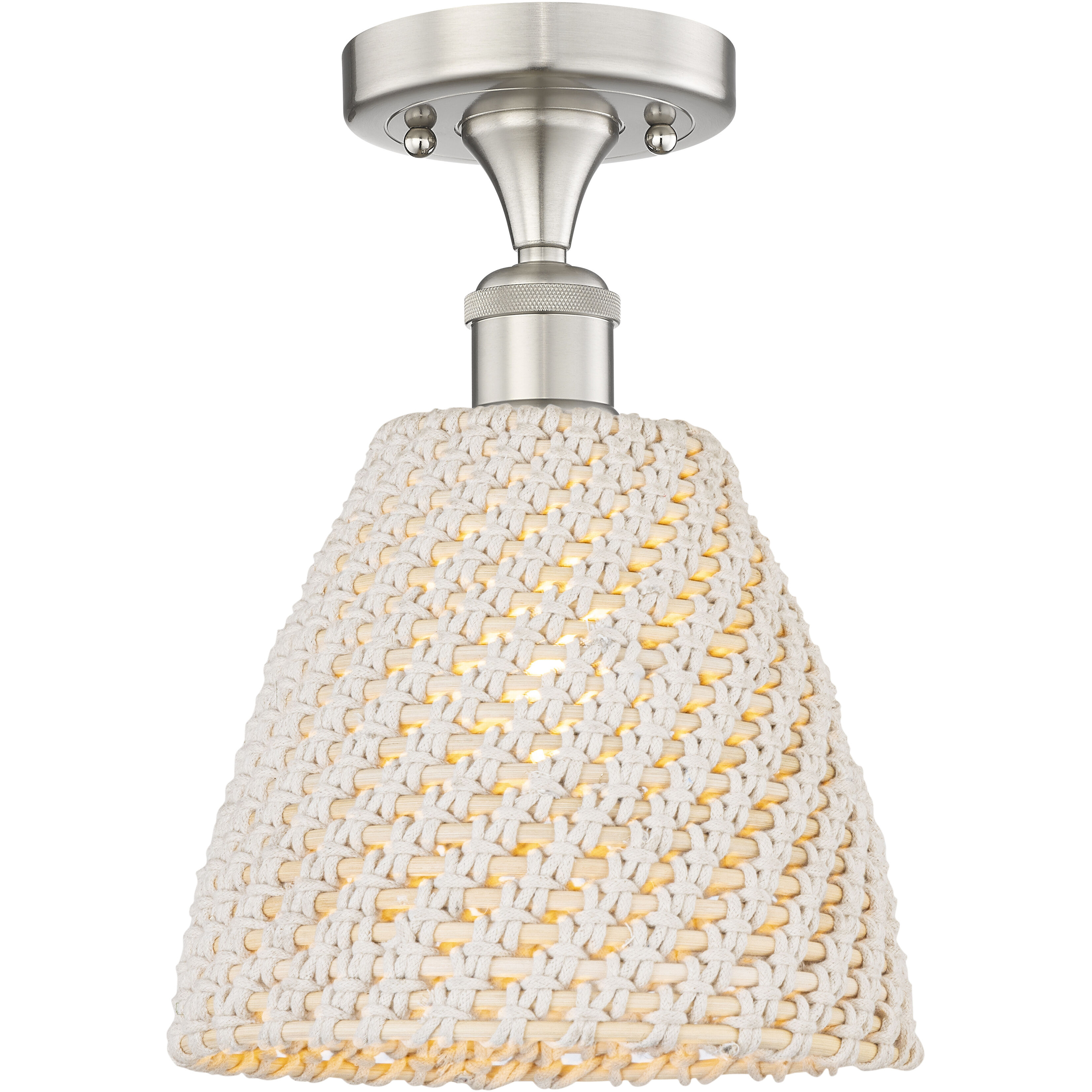 Edison Bristol Natural 1 Light 9.00 inch Semi-Flush Mount