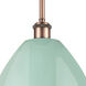 Ballston Plymouth Dome LED 12 inch Antique Copper Pendant Ceiling Light in Matte Seafoam