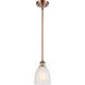 Ballston Brookfield 1 Light 6 inch Antique Copper Pendant Ceiling Light in White Glass, Ballston
