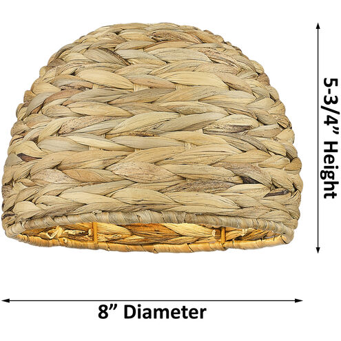 Woven Rattan Sconce Wall Light in Satin Gold