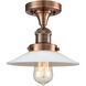 Franklin Restoration Halophane 1 Light 9 inch Antique Copper Semi-Flush Mount Ceiling Light in Matte White Halophane Glass, Franklin Restoration