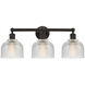 Edison Dayton 3 Light 24 inch Oil Rubbed Bronze Bath Vanity Light Wall Light in Clear Glass