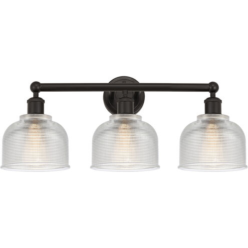 Edison Dayton 3 Light 24 inch Oil Rubbed Bronze Bath Vanity Light Wall Light in Clear Glass