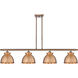 Adirondack 4 Light 48 inch Antique Copper Island Light Ceiling Light in Incandescent