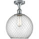 Ballston Large Farmhouse Chicken Wire 1 Light 10 inch Polished Chrome Semi-Flush Mount Ceiling Light, Ballston