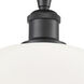 Edison Athens 1 Light 13.75 inch Matte Black Semi-Flush Mount Ceiling Light in Matte White Glass