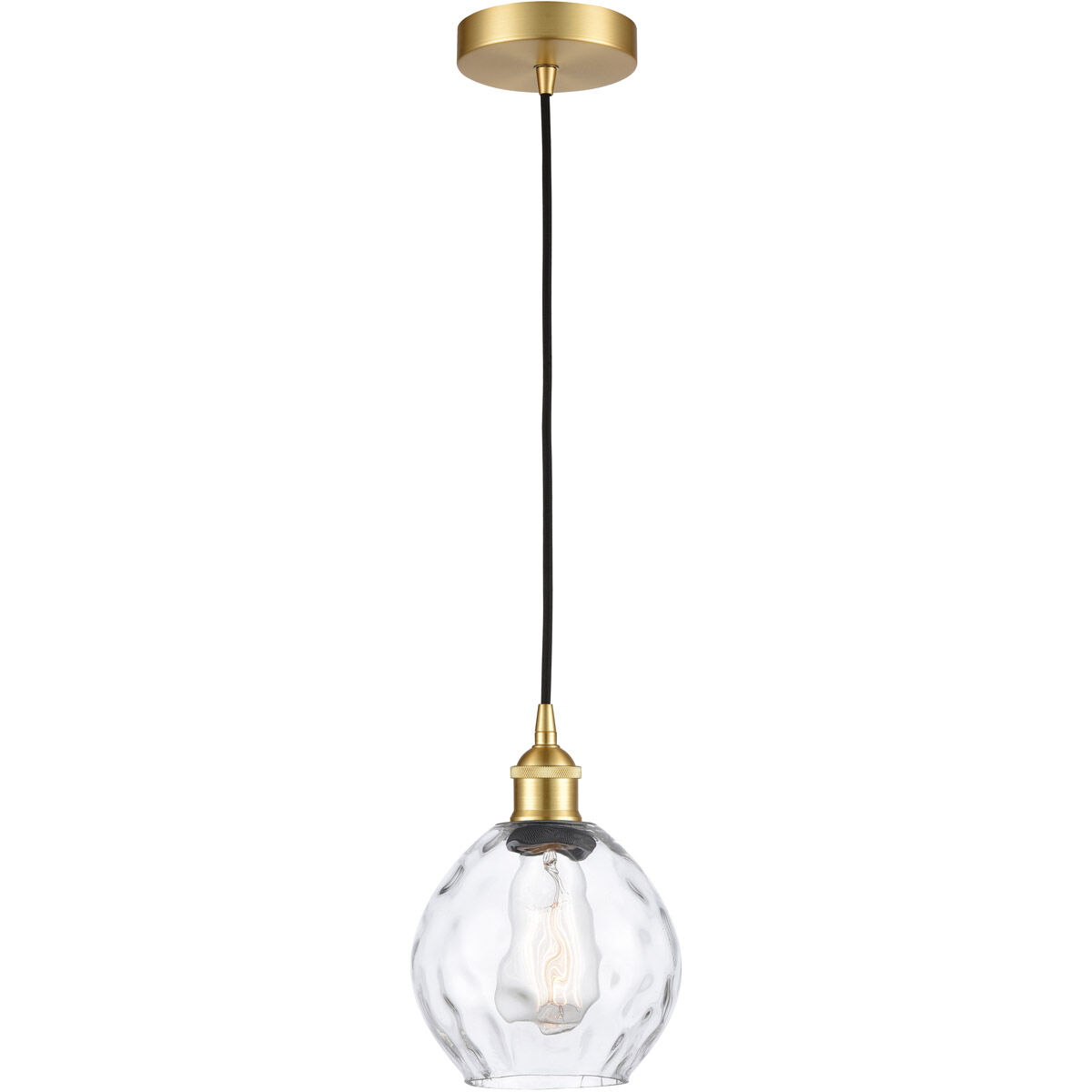 Edison Waverly LED 6 inch Satin Gold Mini Pendant Ceiling Light