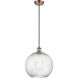 Ballston X-Large Twisted Swirl 1 Light 12 inch Antique Copper Mini Pendant Ceiling Light, Ballston