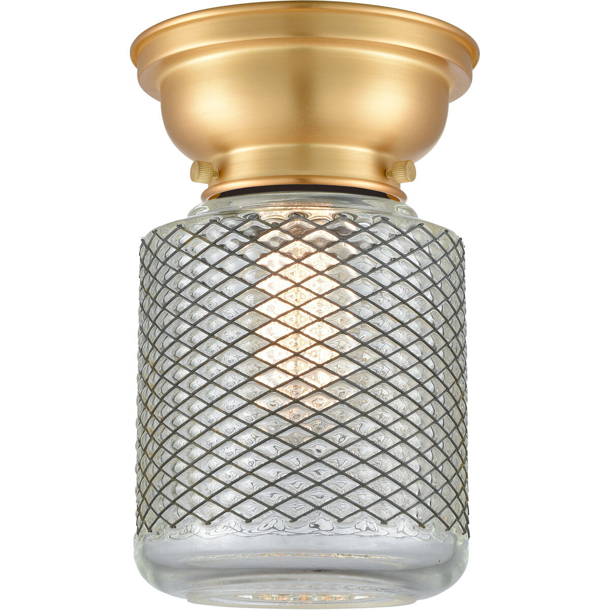 Aditi Stanton 1 Light 6 inch Satin Gold Flush Mount Ceiling Light, Aditi