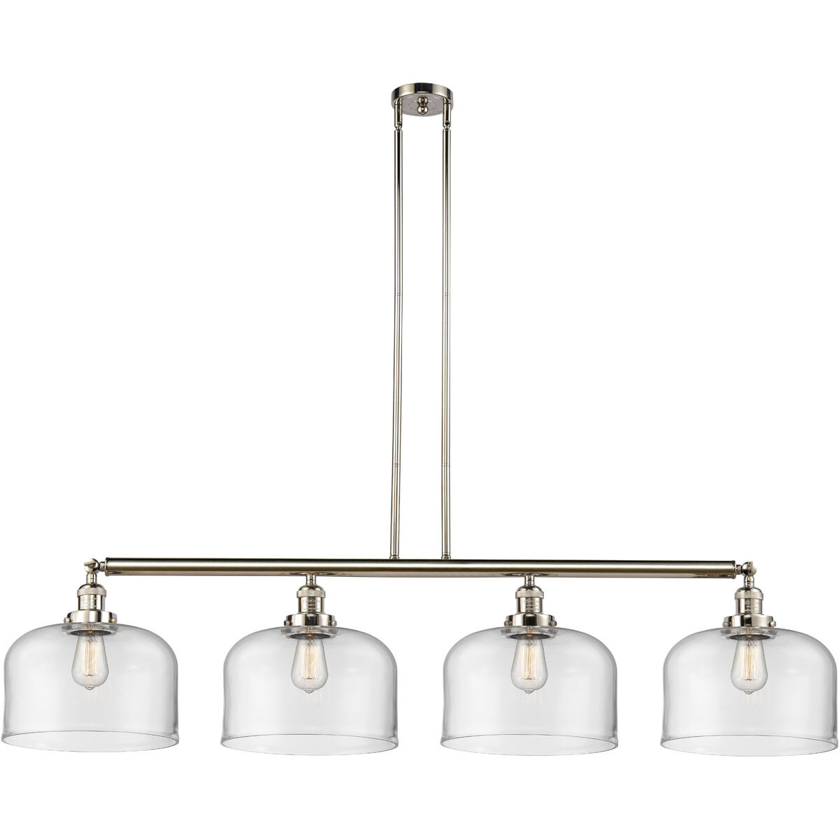 Franklin Restoration X-Large Bell 4 Light 54 inch Polished Nickel Island Light Ceiling Light in Clear Glass, Franklin Restoration