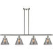 Ballston Large Cone LED 48 inch Brushed Satin Nickel Island Light Ceiling Light in Plated Smoke Glass, Ballston