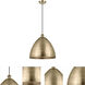 Ballston Dome LED 16 inch Antique Brass Mini Pendant Ceiling Light