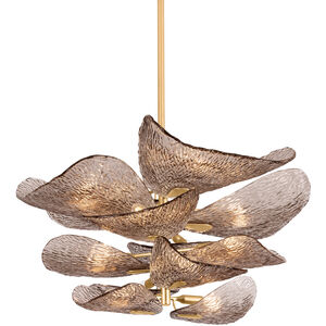 Cardiff 12 Light 35 inch Vintage Gold Leaf Chandelier Ceiling Light