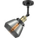 Franklin Restoration Fulton 1 Light 7 inch Black Antique Brass Semi-Flush Mount Ceiling Light in Plated Smoke Glass, Franklin Restoration