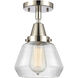 Franklin Restoration Fulton LED 7 inch Polished Nickel Flush Mount Ceiling Light in Clear Glass