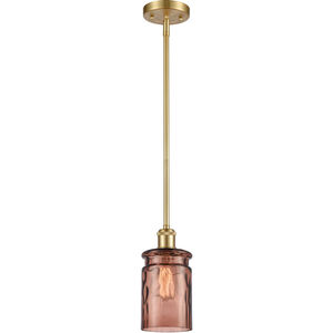 Ballston Candor LED 5 inch Satin Gold Pendant Ceiling Light in Toffee Waterglass, Ballston