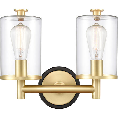 Marlowe 2 Light 13.63 inch Black Satin Brass Bath Vanity Light Wall Light