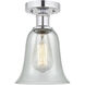 Edison Hanover 1 Light 6 inch Polished Chrome Semi-Flush Mount Ceiling Light in Fishnet Glass
