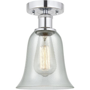 Edison Hanover 1 Light 6 inch Polished Chrome Semi-Flush Mount Ceiling Light in Fishnet Glass