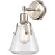 Luna LED 7 inch Satin Nickel Bath Vanity Light Wall Light in Clear Glass