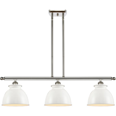 Ballston Adirondack 3 Light 36 inch Antique Brass Island Light Ceiling Light in Incandescent, Glossy White, Ballston