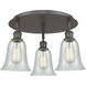 Hanover 3 Light 18 inch Oil Rubbed Bronze Flush Mount Ceiling Light in Fishnet