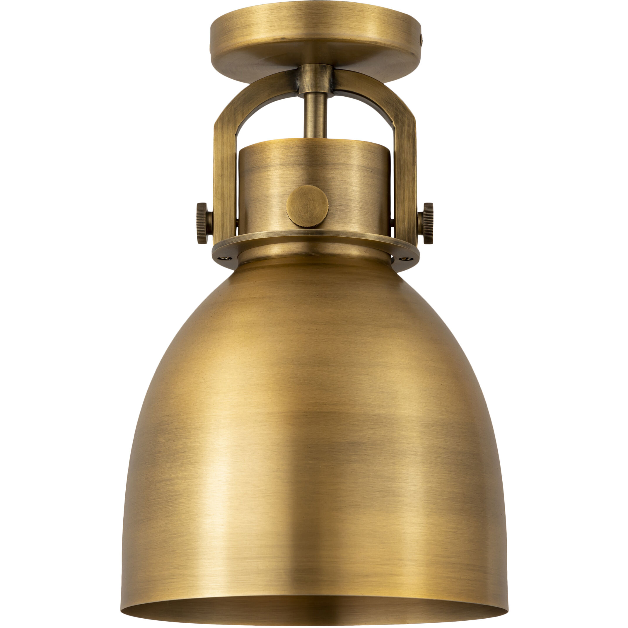 Newton Bell 1 Light 8 inch Brushed Brass Flush Mount Ceiling Light