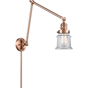 Small Canton 30 inch 60.00 watt Antique Copper Swing Arm Wall Light, Franklin Restoration