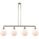 Franklin Restoration X-Large Beacon 4 Light 54 inch Polished Nickel Island Light Ceiling Light in Matte White Glass, Franklin Restoration