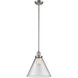 Franklin Restoration Cone 1 Light 12 inch Polished Nickel Mini Pendant Ceiling Light in Incandescent, Clear, Franklin Restoration